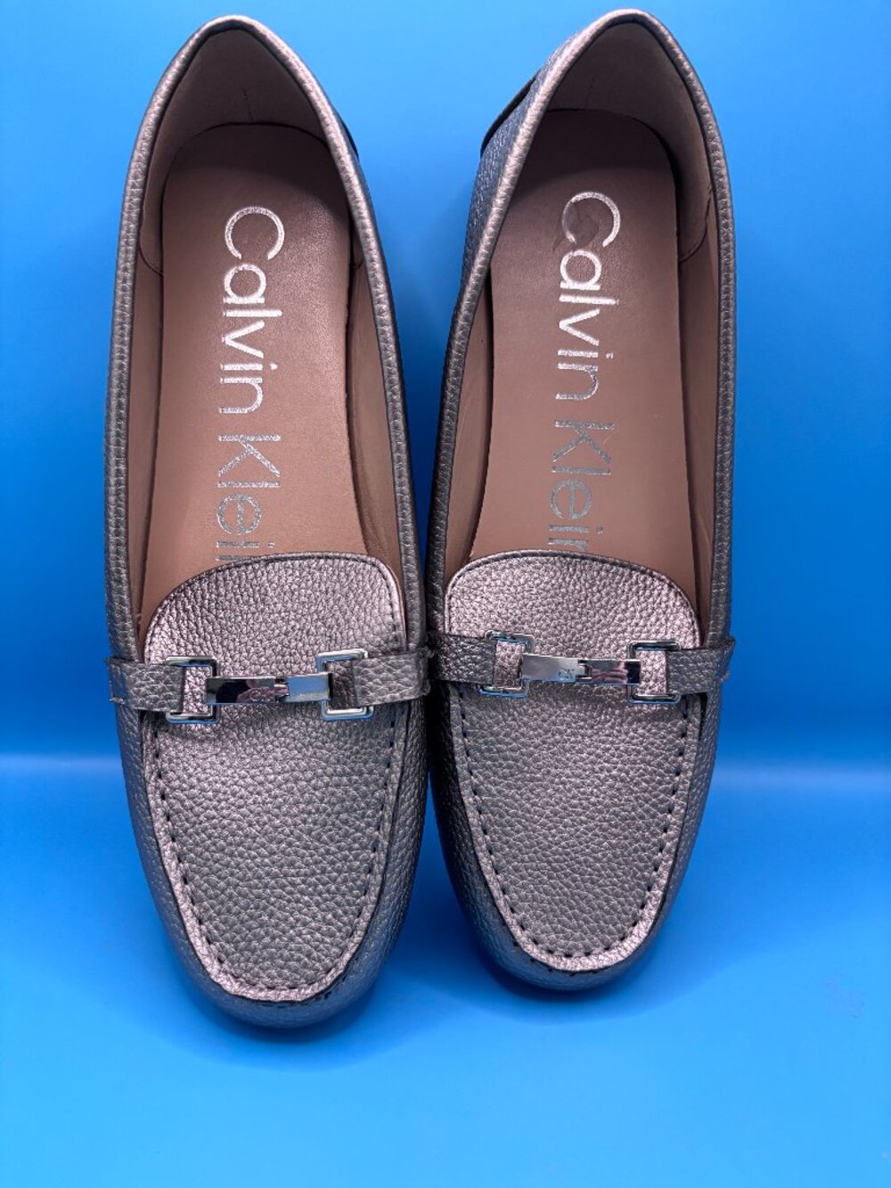 Calvin Klein Leanna Womens Loafers Flats Shoes Pewter 9M ~~NEW~~
